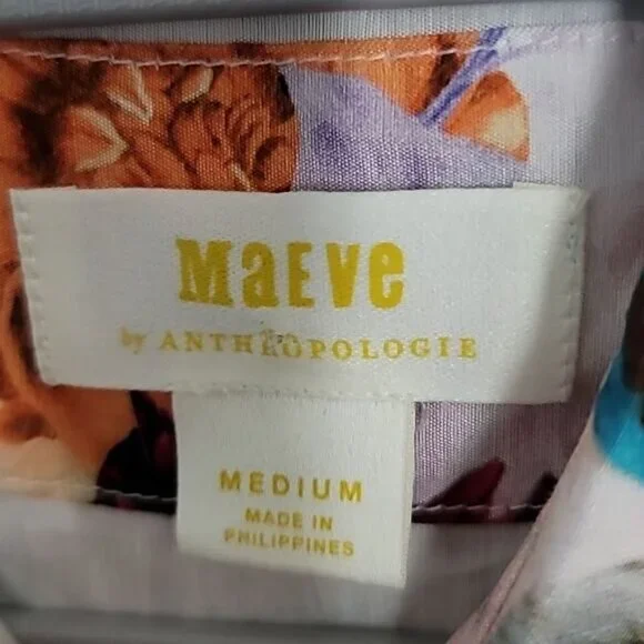 Anthropologie Maeve Floral High-Low Shirt Dress - Picture 8 of 11